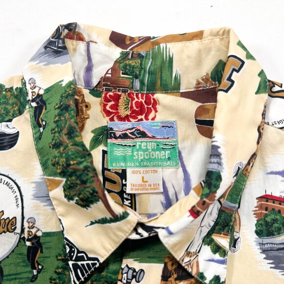Reyn Spooner Hawaiian Shirt L Purdue University Boilermakers College Football - Picture 3 of 4
